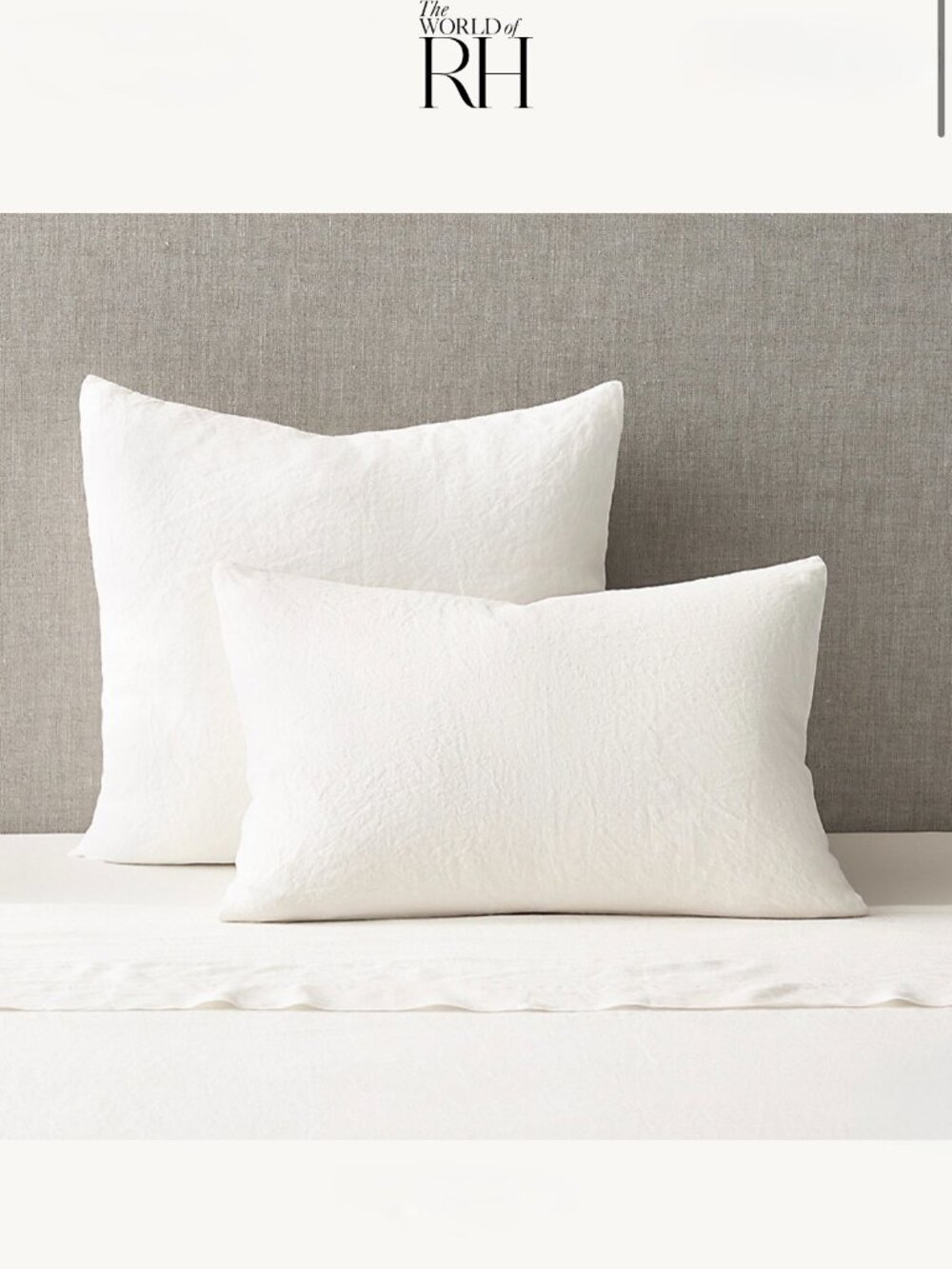 RH King Sham Italian Heritage Washed Linen in Natural
